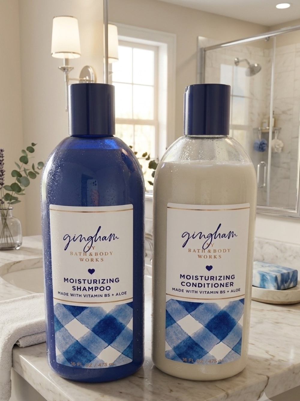 “Gingham” shampoo and conditioner from Bath and Body Works